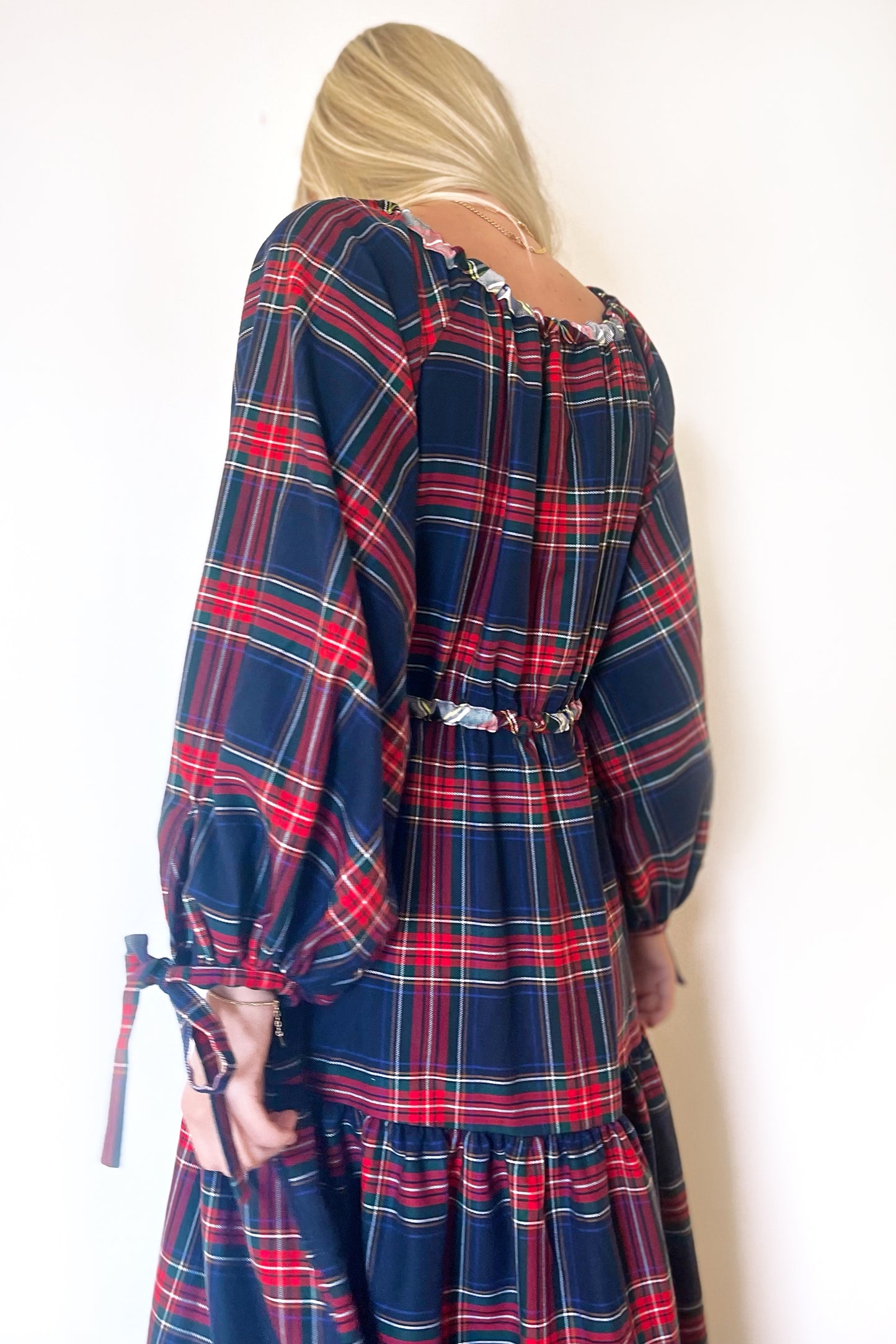 Eliza Faulkner Josie Dress- Navy Plaid