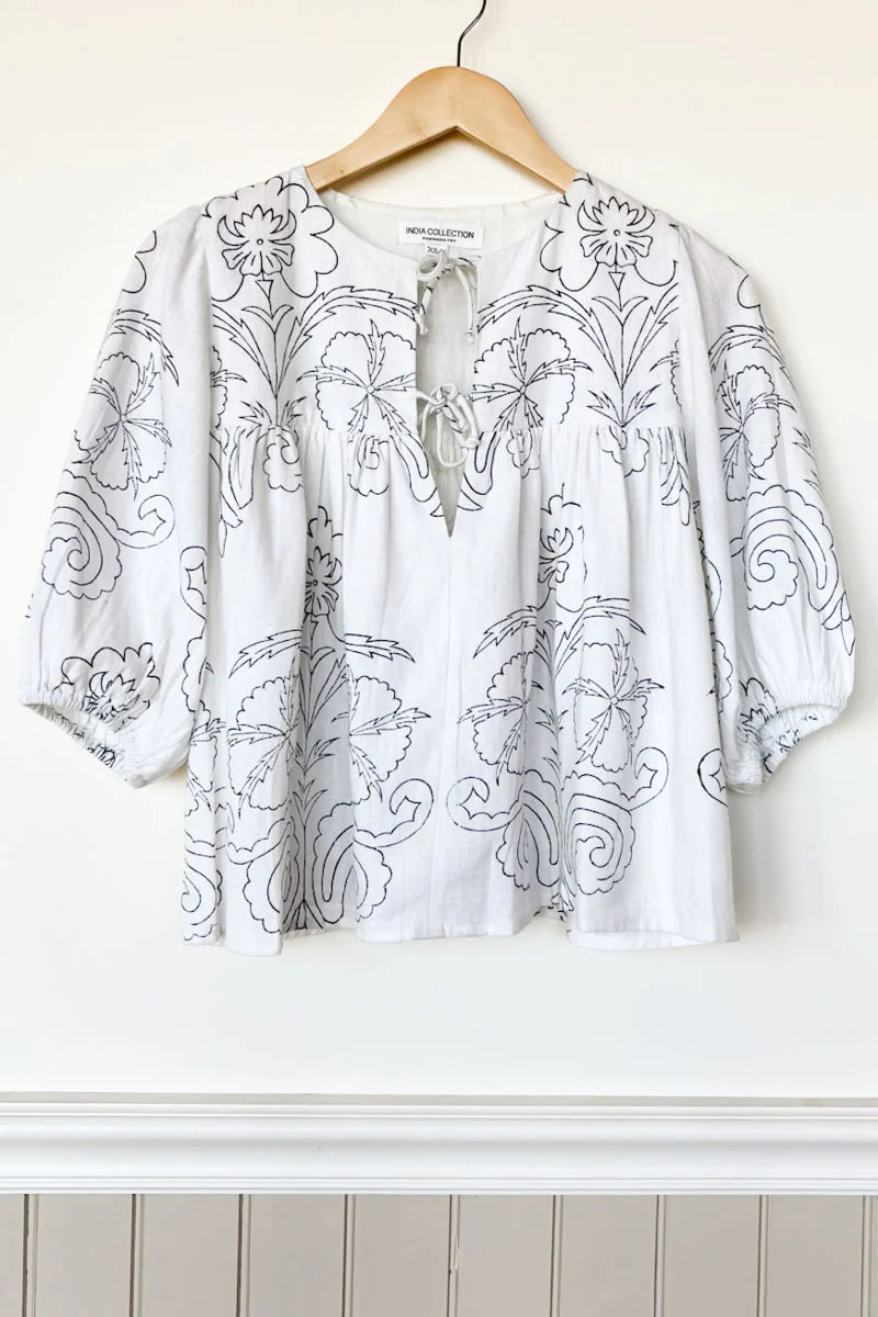 Emerson Fry Puff Isla Top - Maeve Outline Indigo