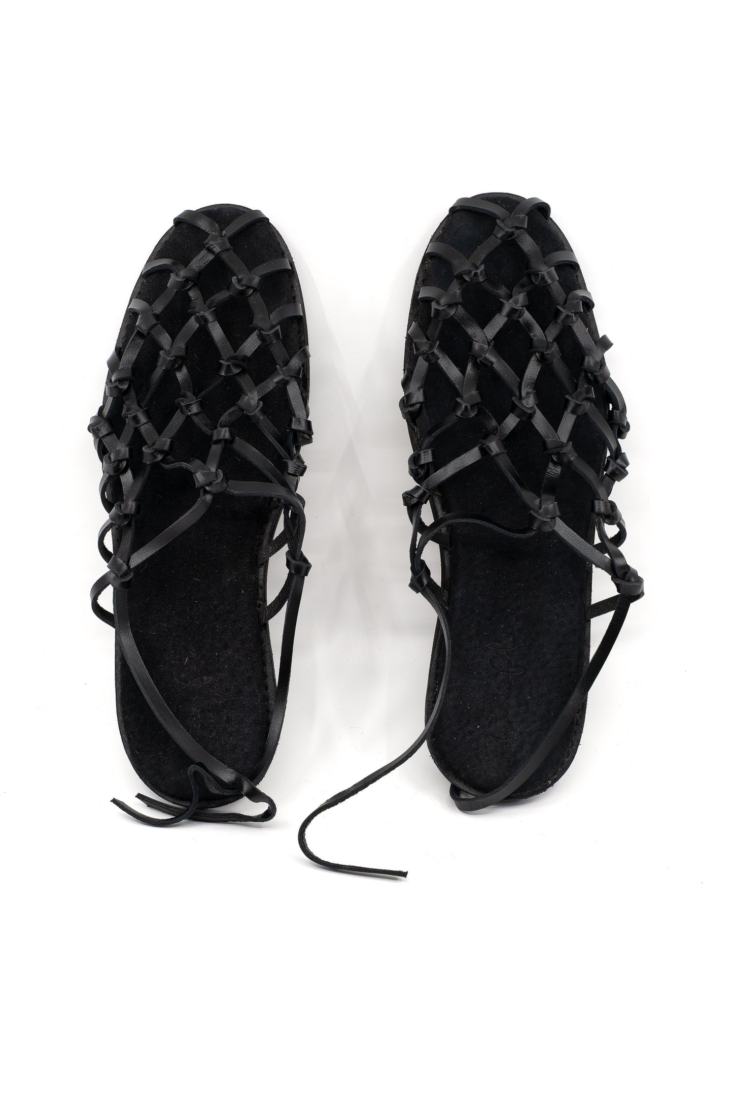Woven Palm Fisherman's Wife Sandal - Black