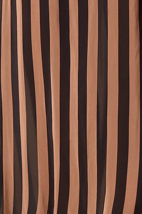 Natalie Martin - Large Square Scarf in Thick Stripe Black & Tan