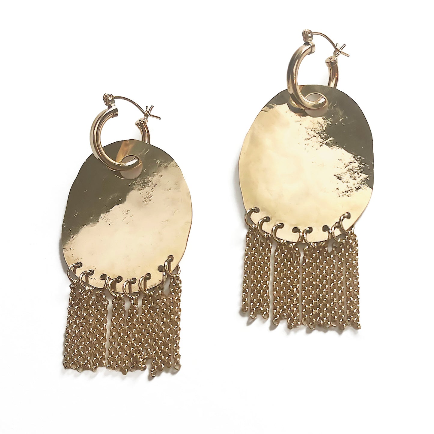 Fringed Disc Earrings
