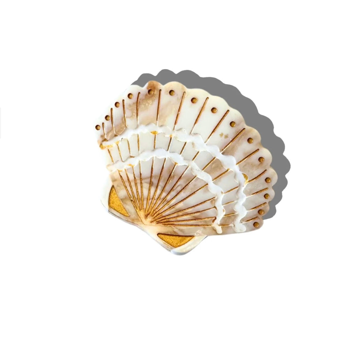 Solar Eclipse Hand-painted Mini Seashell Claw Hair Clip | Eco-Friendly - Golden Sand