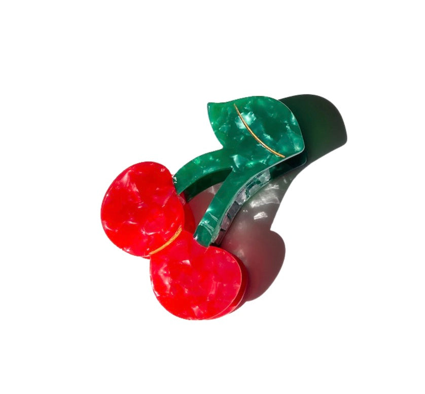 Solar Eclipse Hand-painted Cherry Fruit Claw Hair Clip | Eco-Friendly