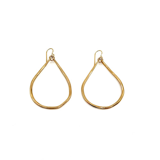 Hammered Teardrop Hoops