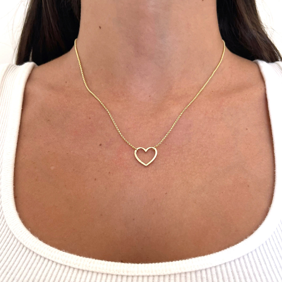 14K Fine Chain with Heart Clasp