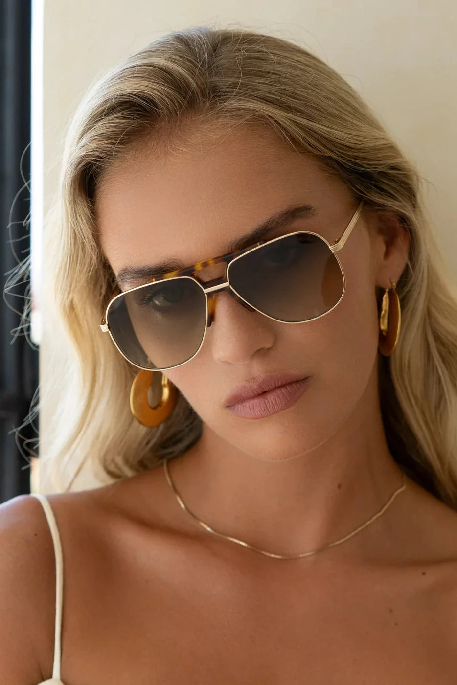 Freyrs Logan Sunglasses - Gold/Fade Green