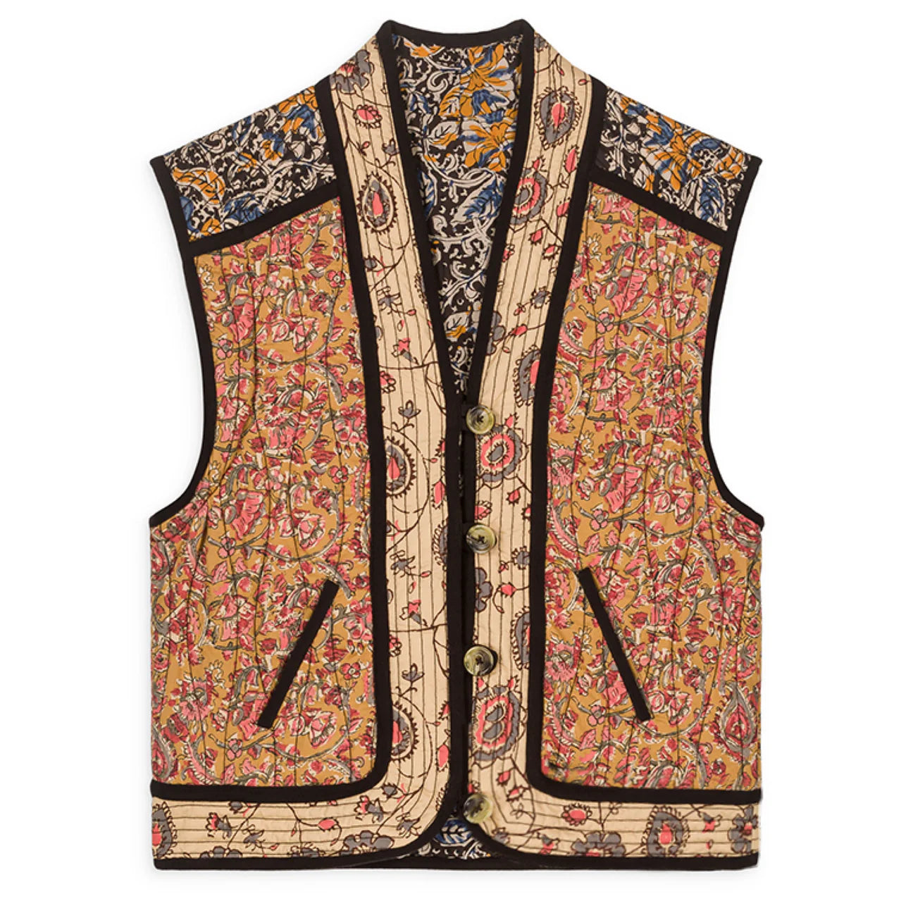 Louise Misha Reversible Nelina Jacket - Honey Charcoal Poem