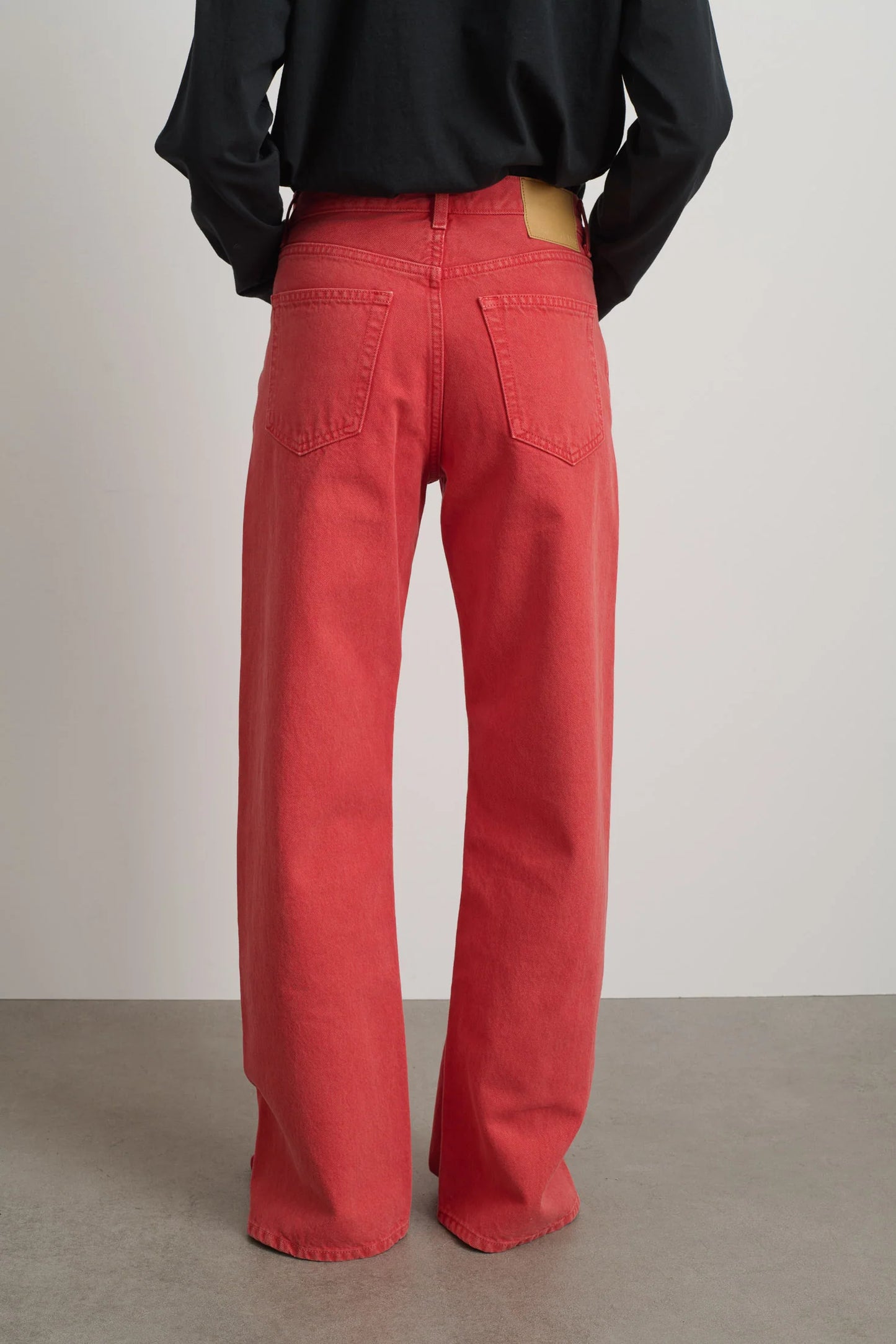 B SIDES - Charlot Split Hem Jean - Faded Tomato Overdye