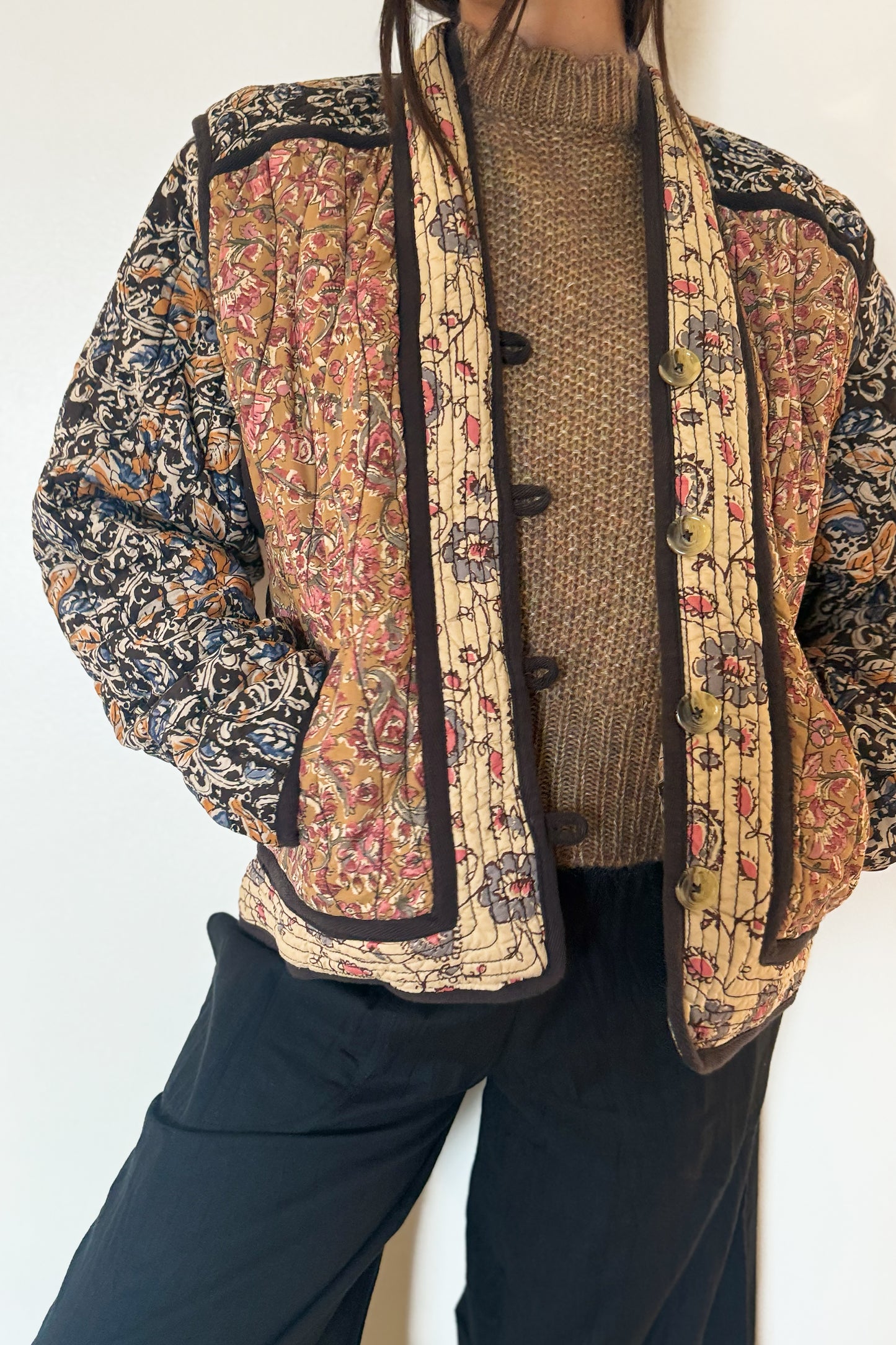 Louise Misha Reversible Nelina Jacket - Honey Charcoal Poem