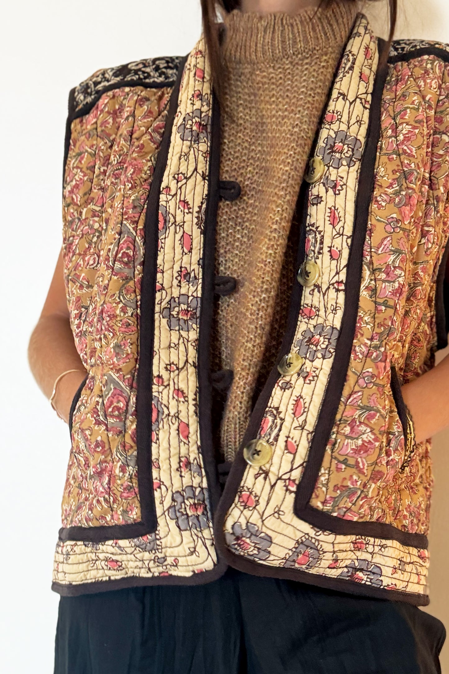 Louise Misha Reversible Nelina Jacket - Honey Charcoal Poem
