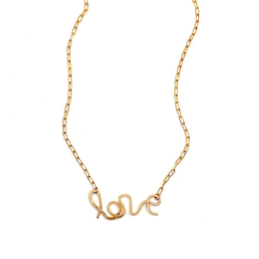 Script Love Necklace