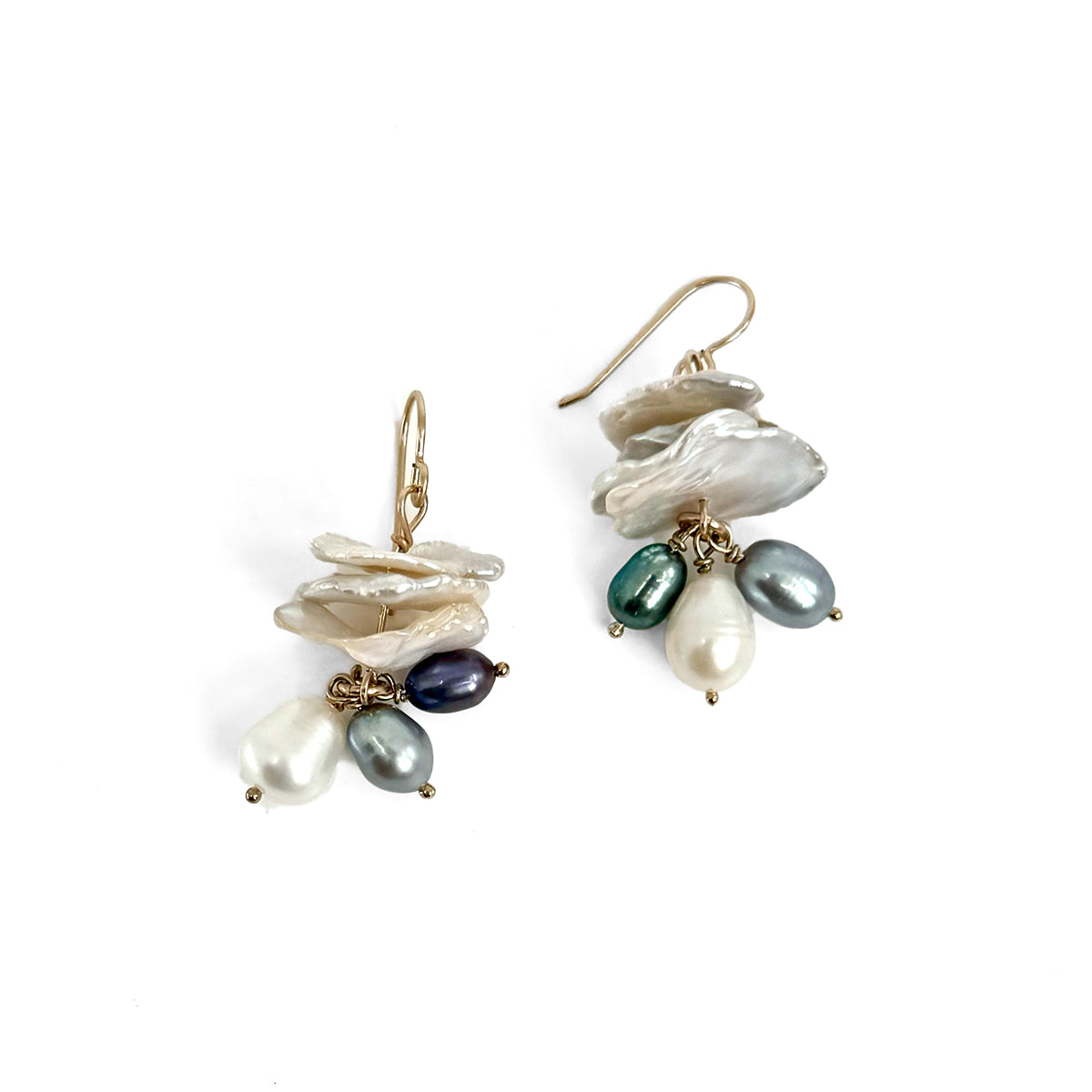 Mixed Shells French Hook Earrings