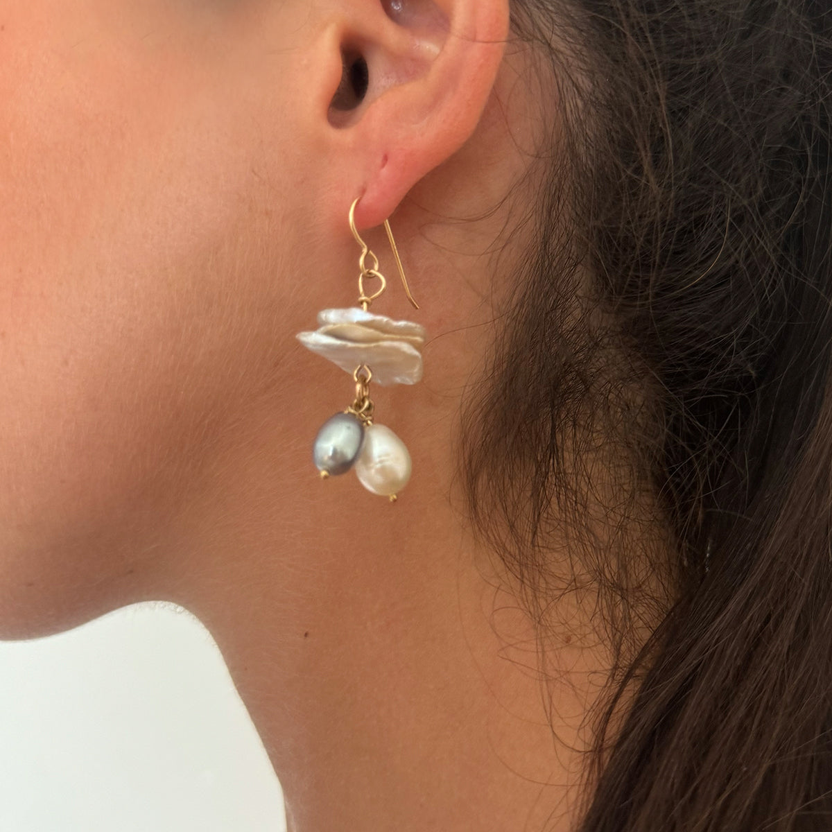 Mixed Shells French Hook Earrings