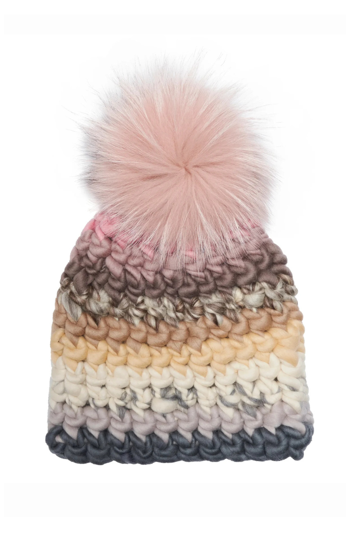 Mischa Lampert Soft Stripe Arctic Pink Beanie