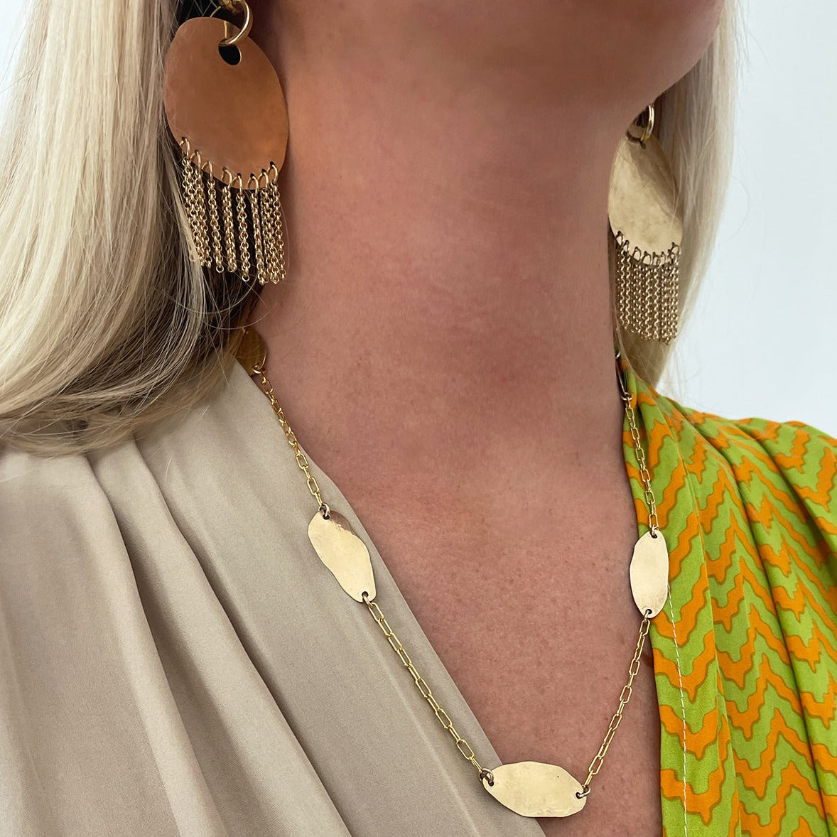 Fringed Disc Earrings