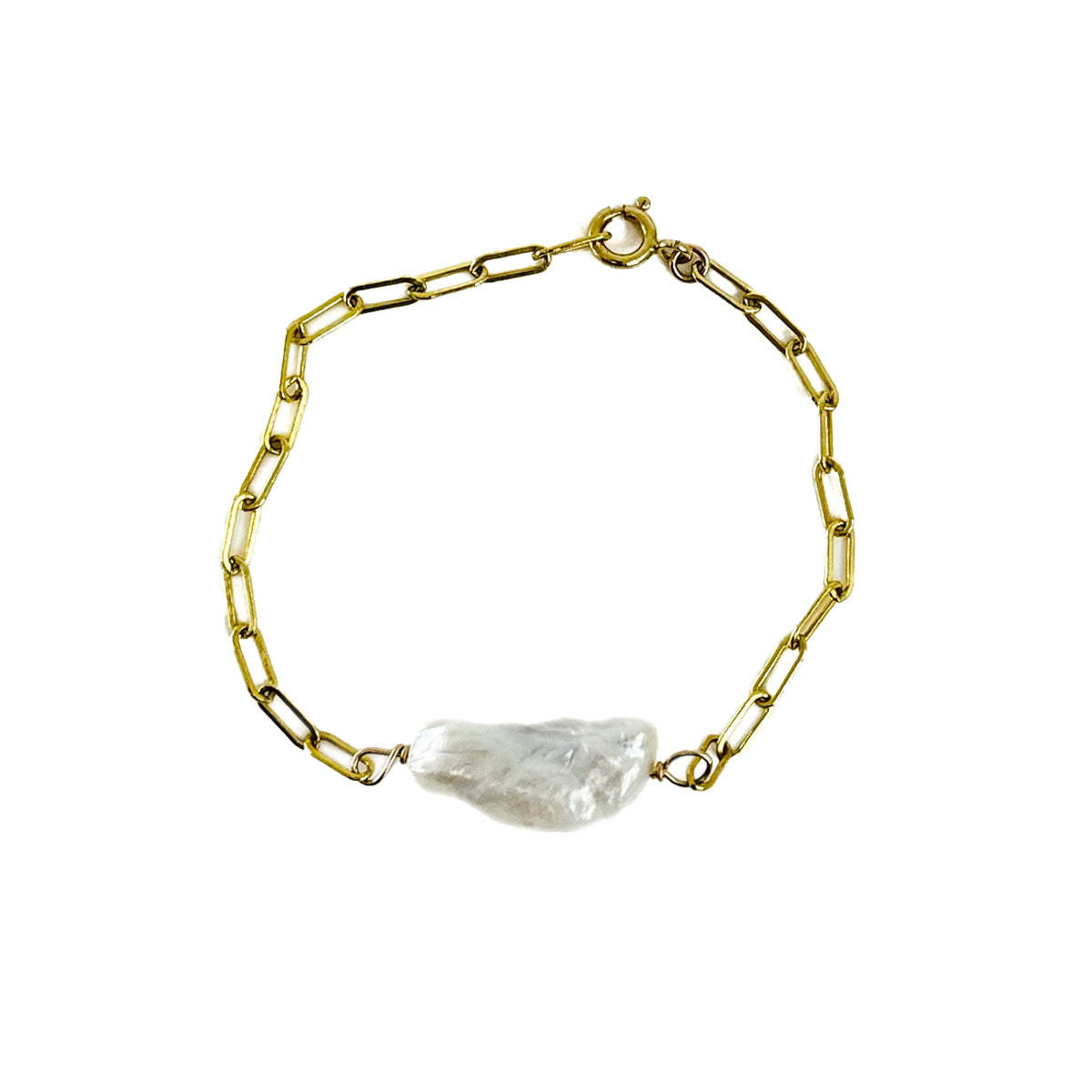 Oblong Pearl Bracelet