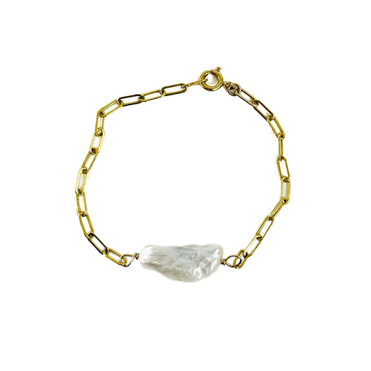 Oblong Pearl Bracelet