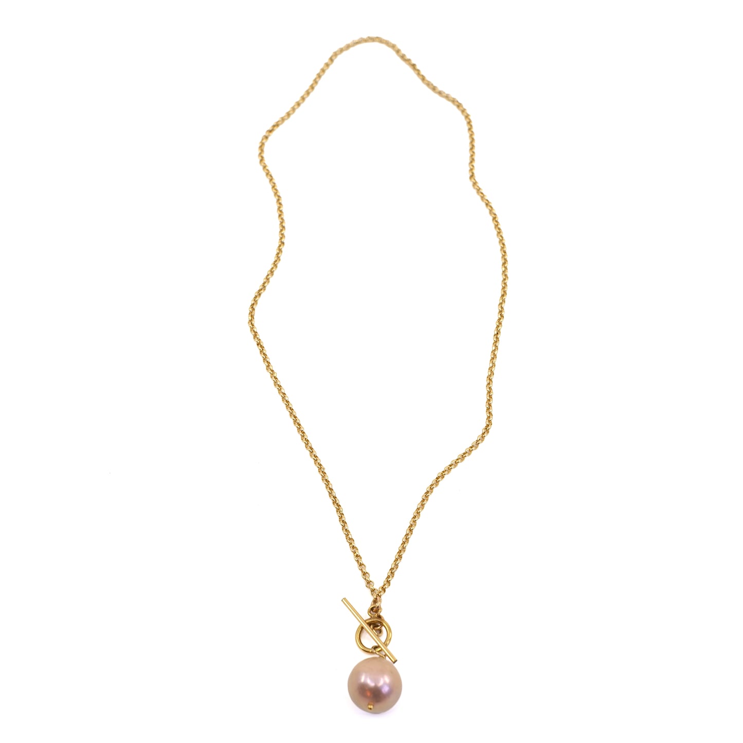 Toggle Front Necklace with Pearl