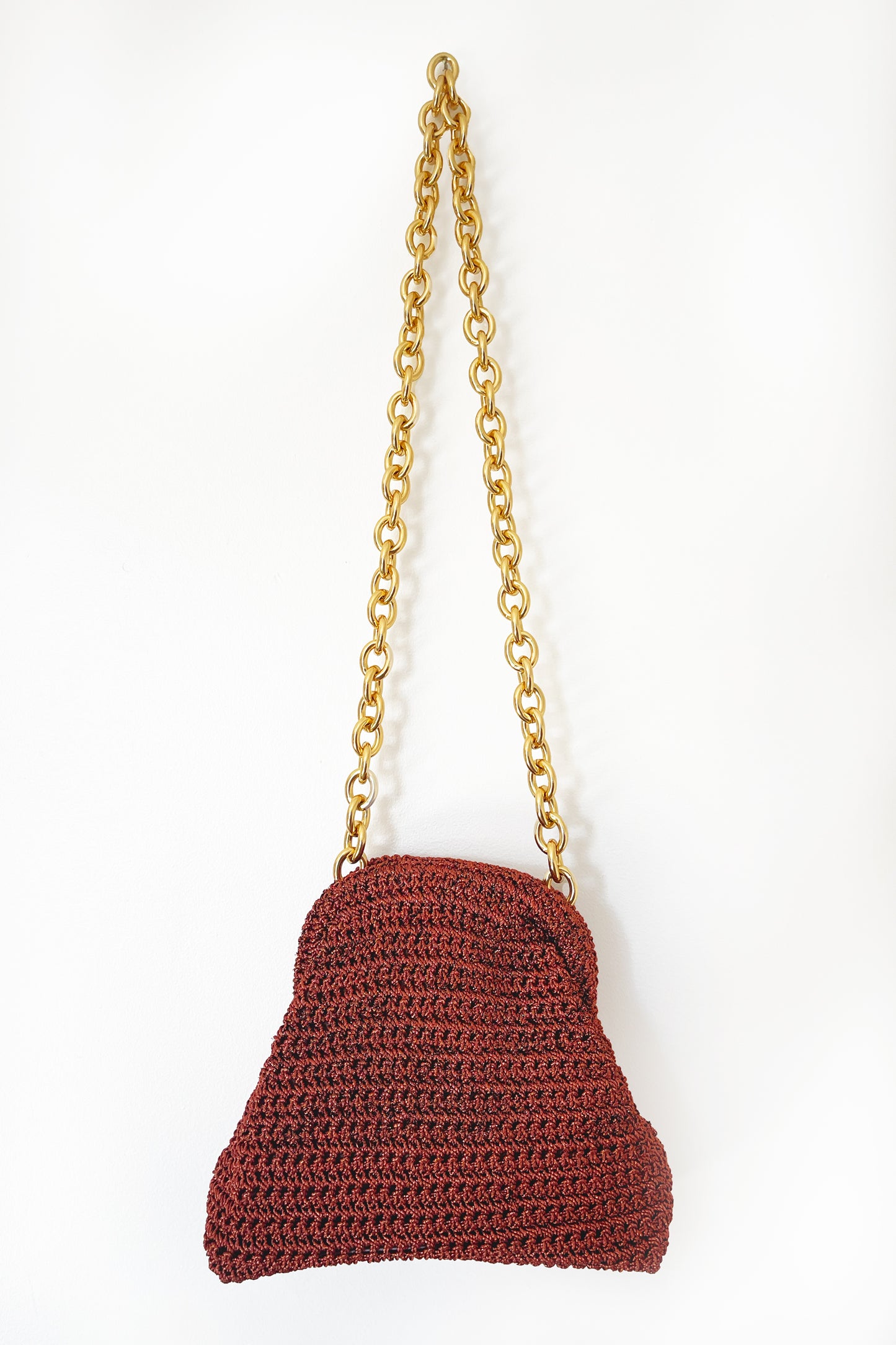 Maria La Rosa Mini Game Bag Metallic Rust