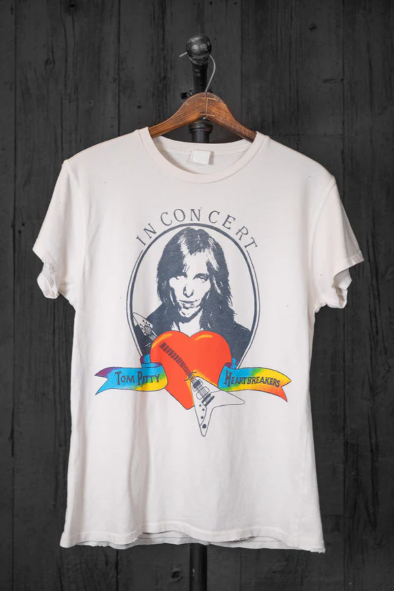 MadeWorn Tom Petty Mens Crew Tee - Vintage White