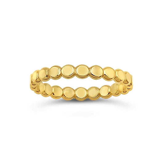 Thick Flat Beaded Stackable Ring
