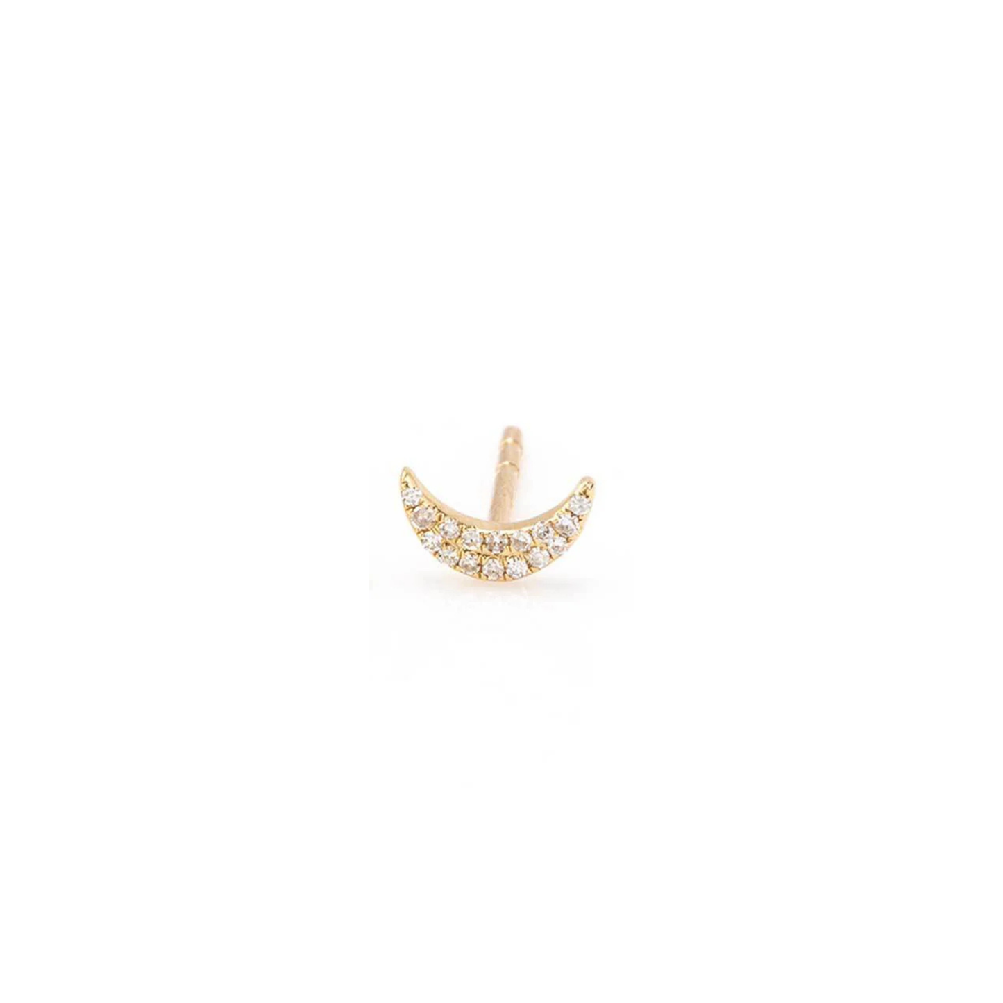 Zofia Day Pave Mini Moon Stud