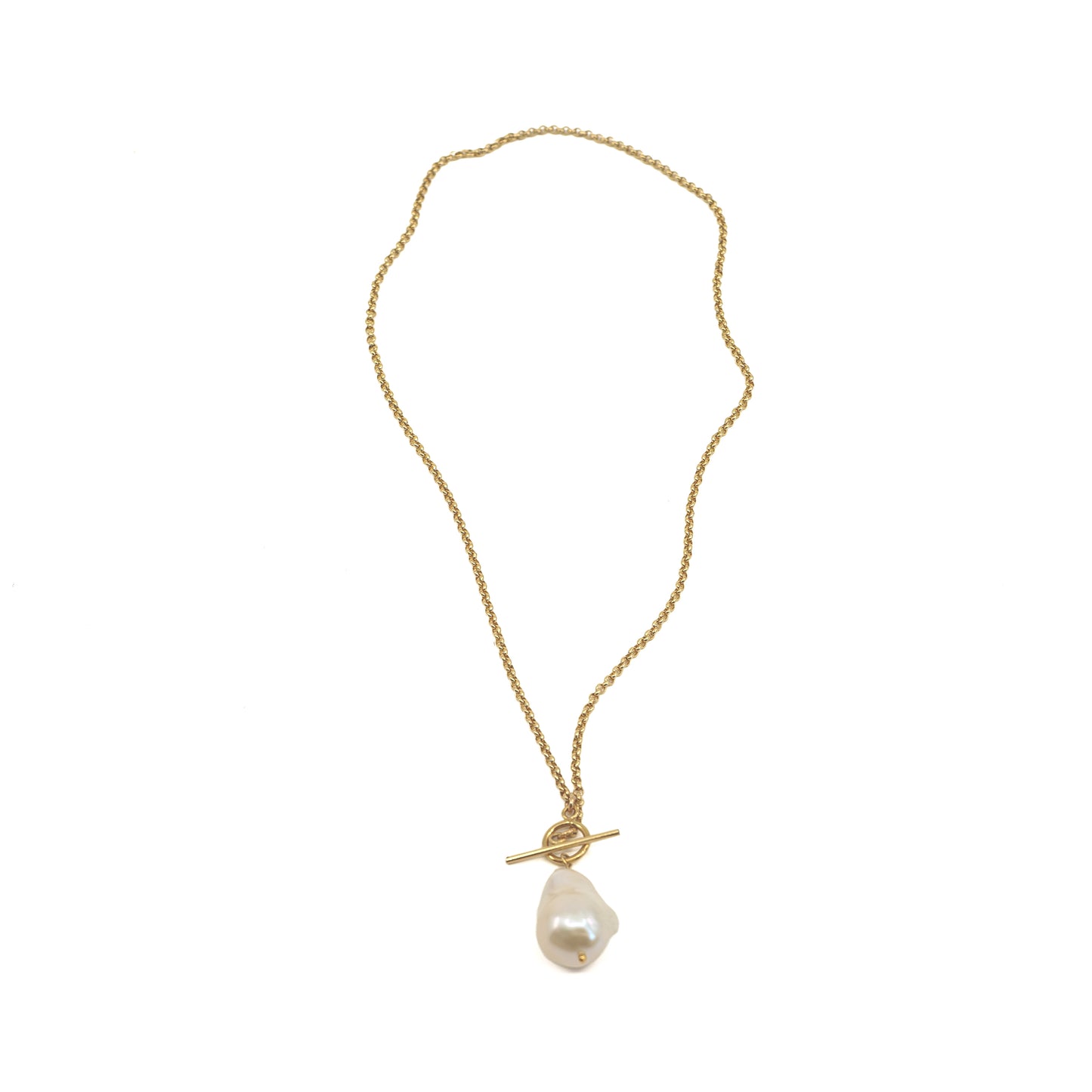 Toggle Front Necklace with Pearl