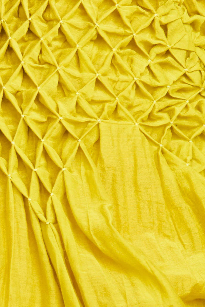 MIRTH Ynez Hand Smocked Blouse - Citronelle