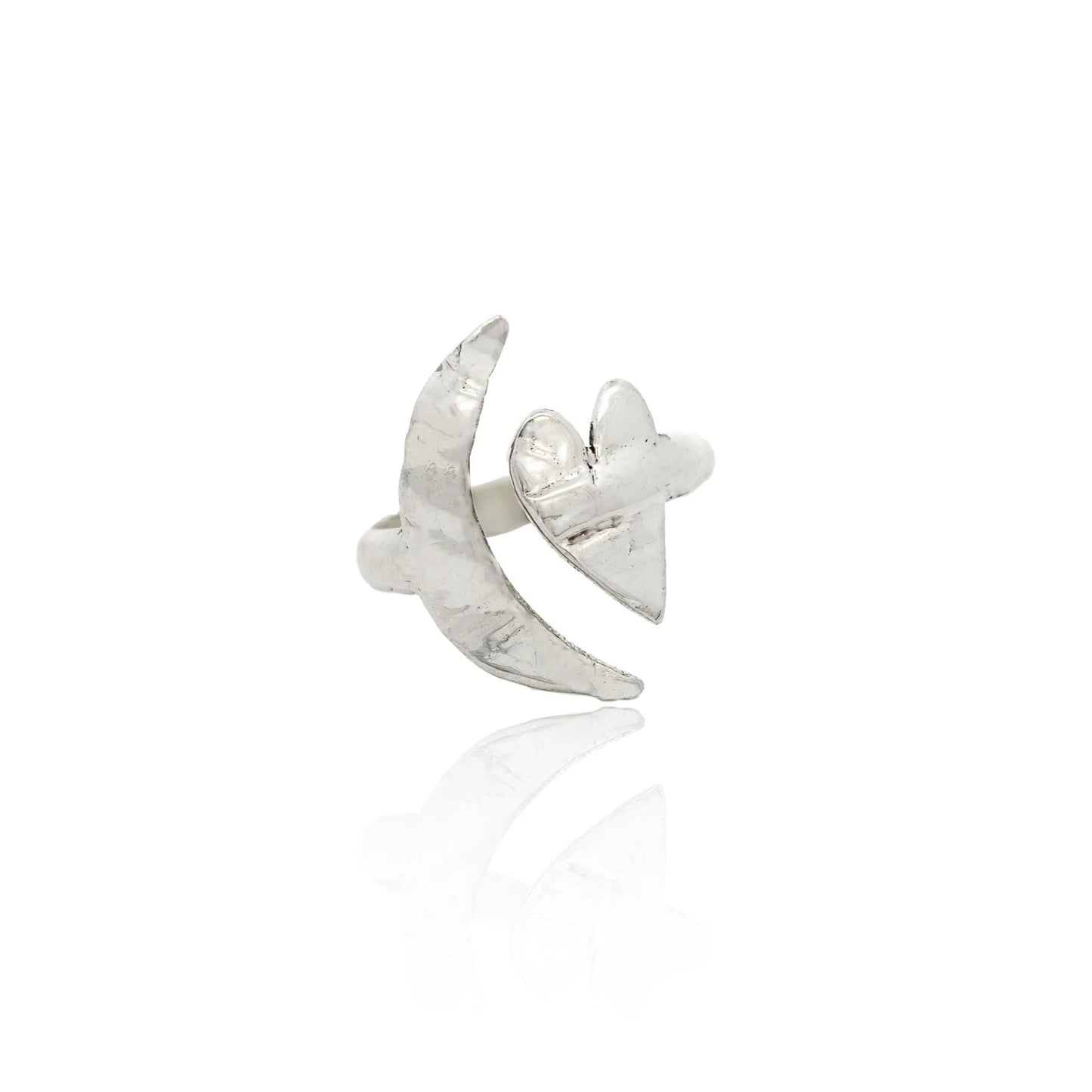 Dea Dia Artemis Moon and Heart Ring