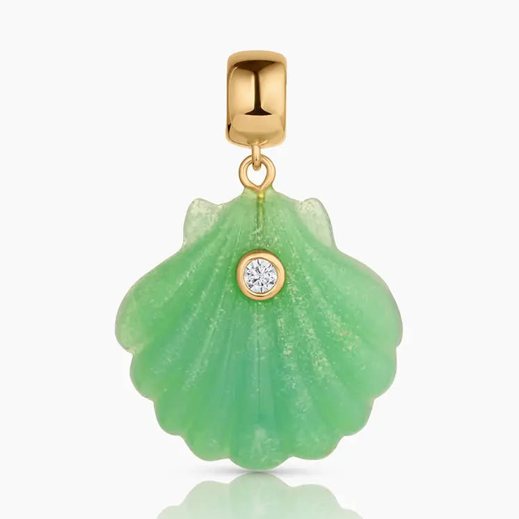 THATCH Coquille Bail Charm - Chrysoprase