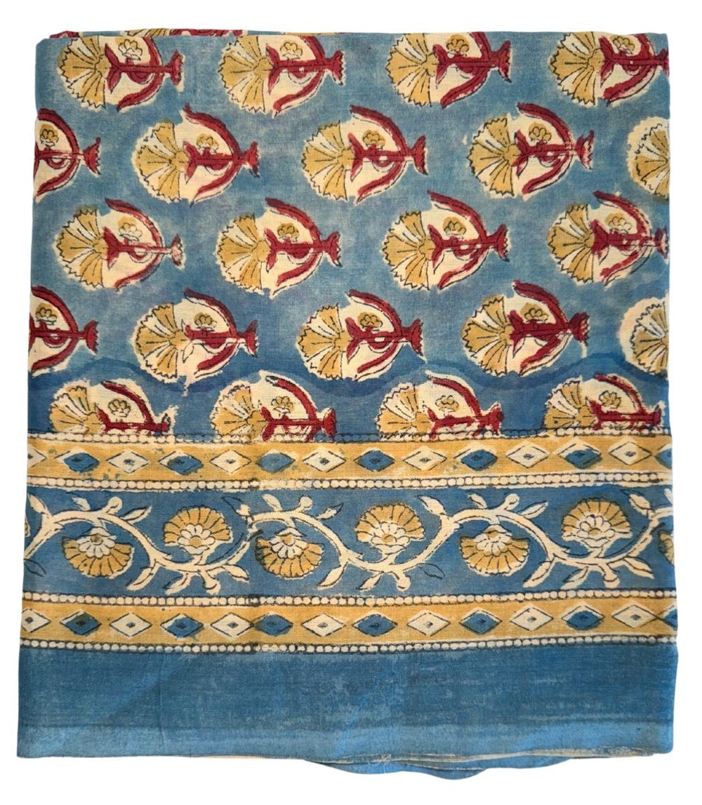 The Fox and The Mermaid - Block Printed Cotton Sarong