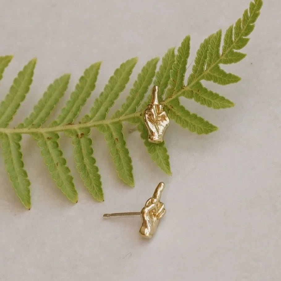 Satomi Studio Fuck You Stud Earrings