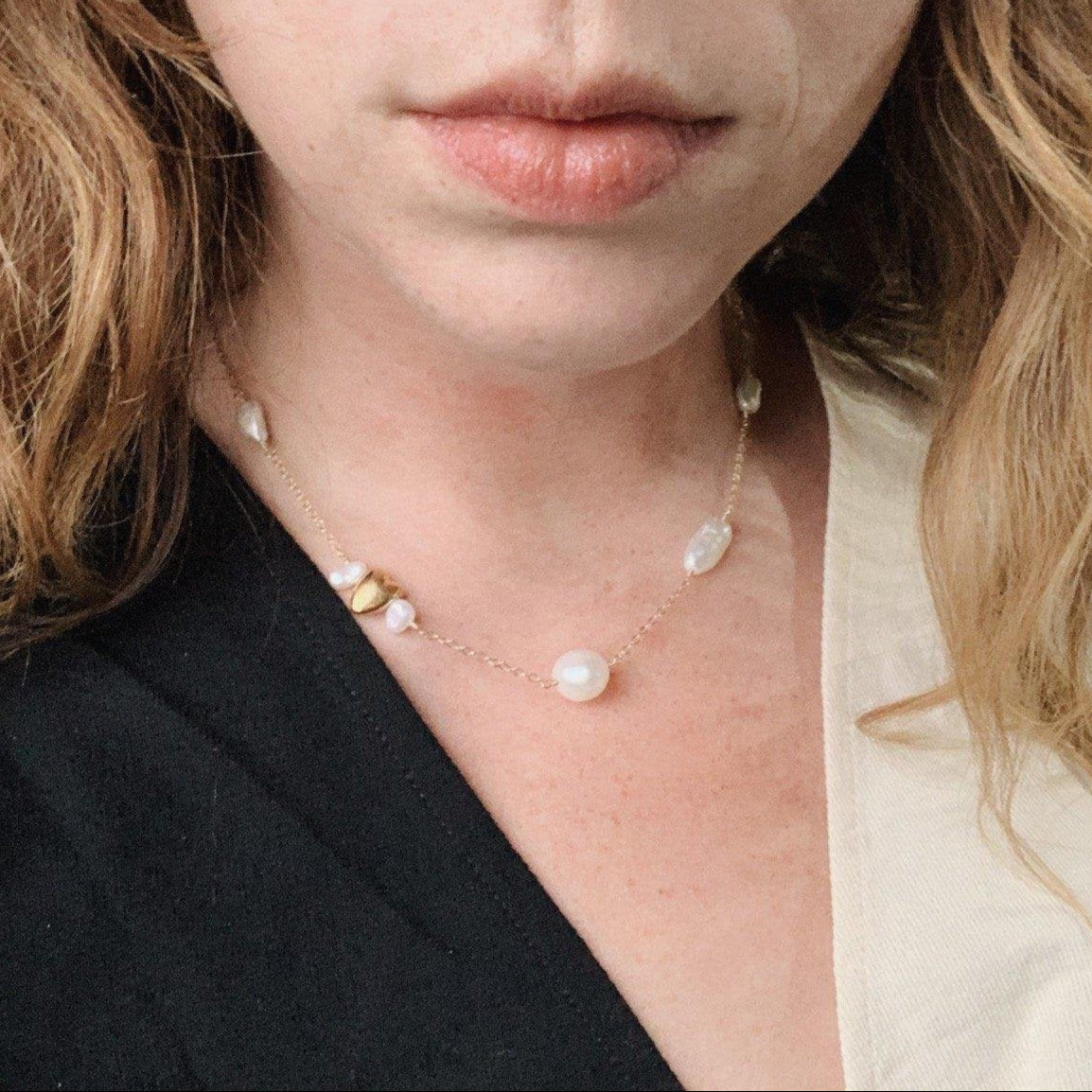 Dea Dia Pearl Satellite of Love Necklace