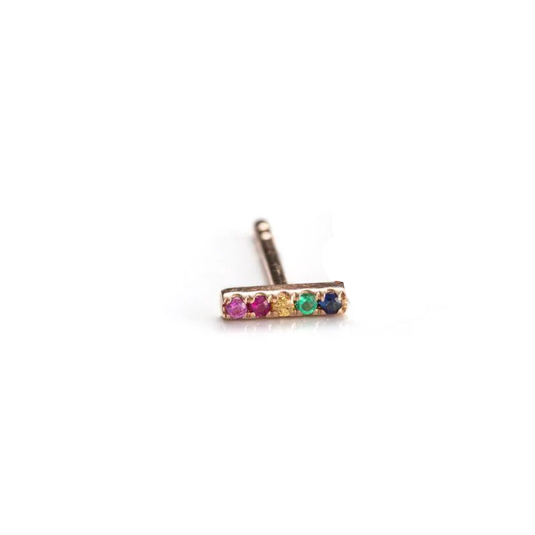 Zofia Day Mini Rainbow Bar Stud