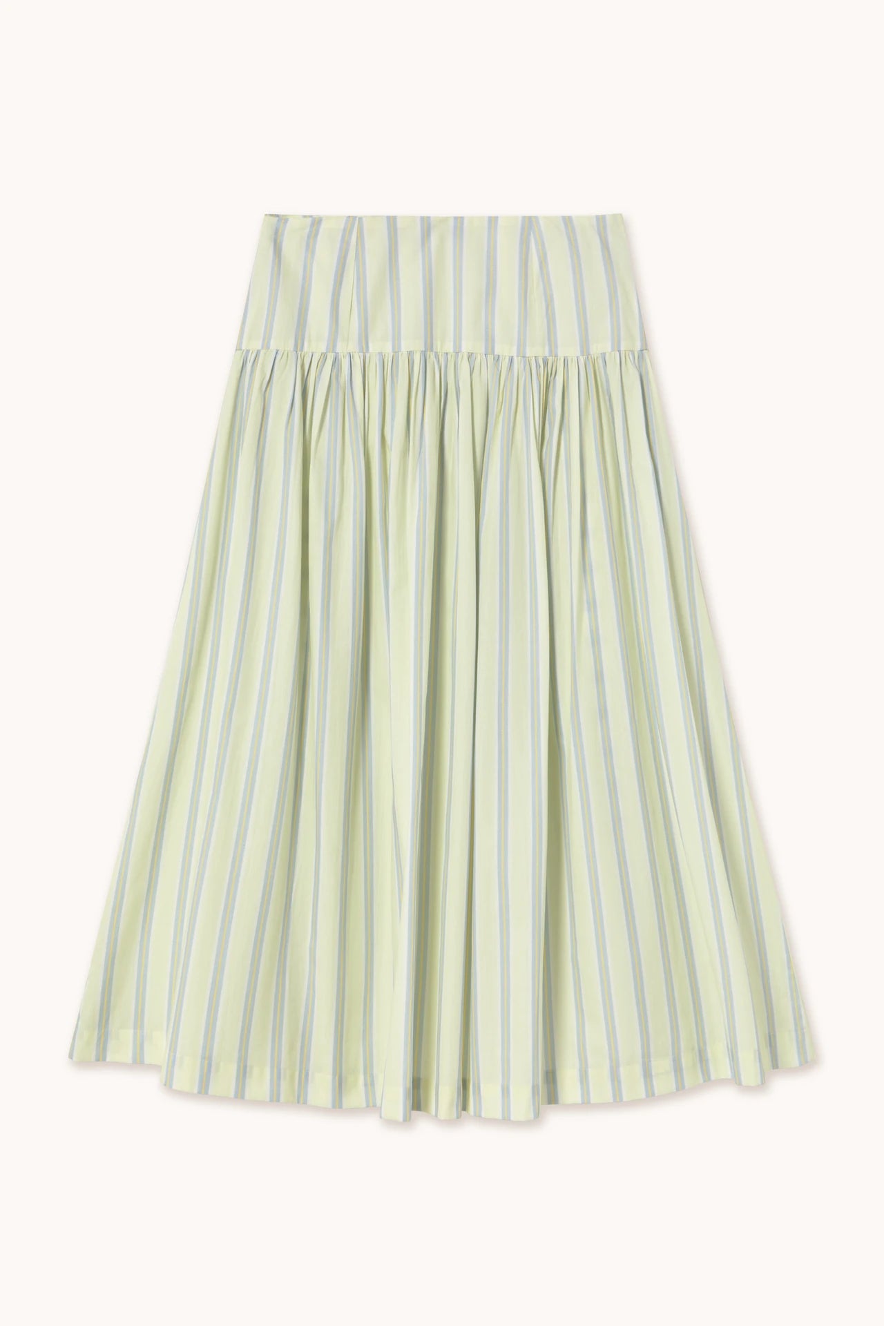 The Tiny Big Sister Stripes Buttoned Skirt - Pastel Yellow