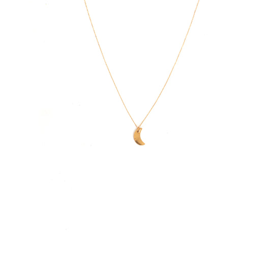 Small Crescent Necklace 14k