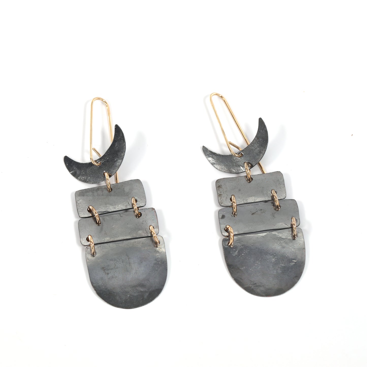 Mixed Metal Fish Hook Earrings
