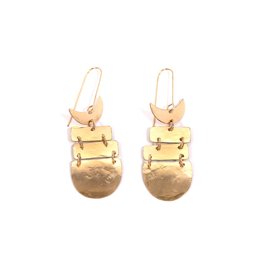 Gold Fish Bone Earrings