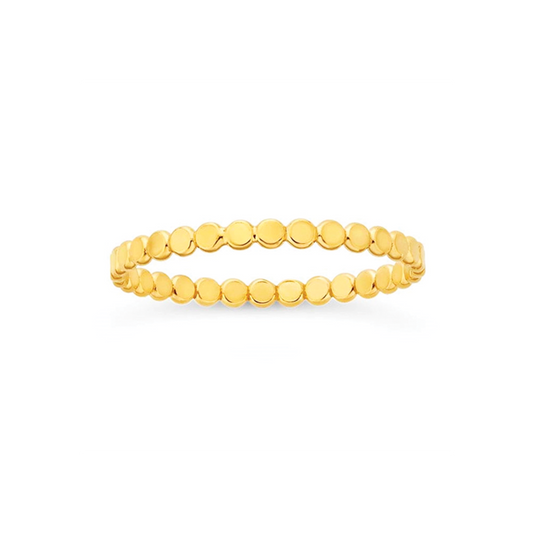 Thin Flat Beaded Stackable Ring
