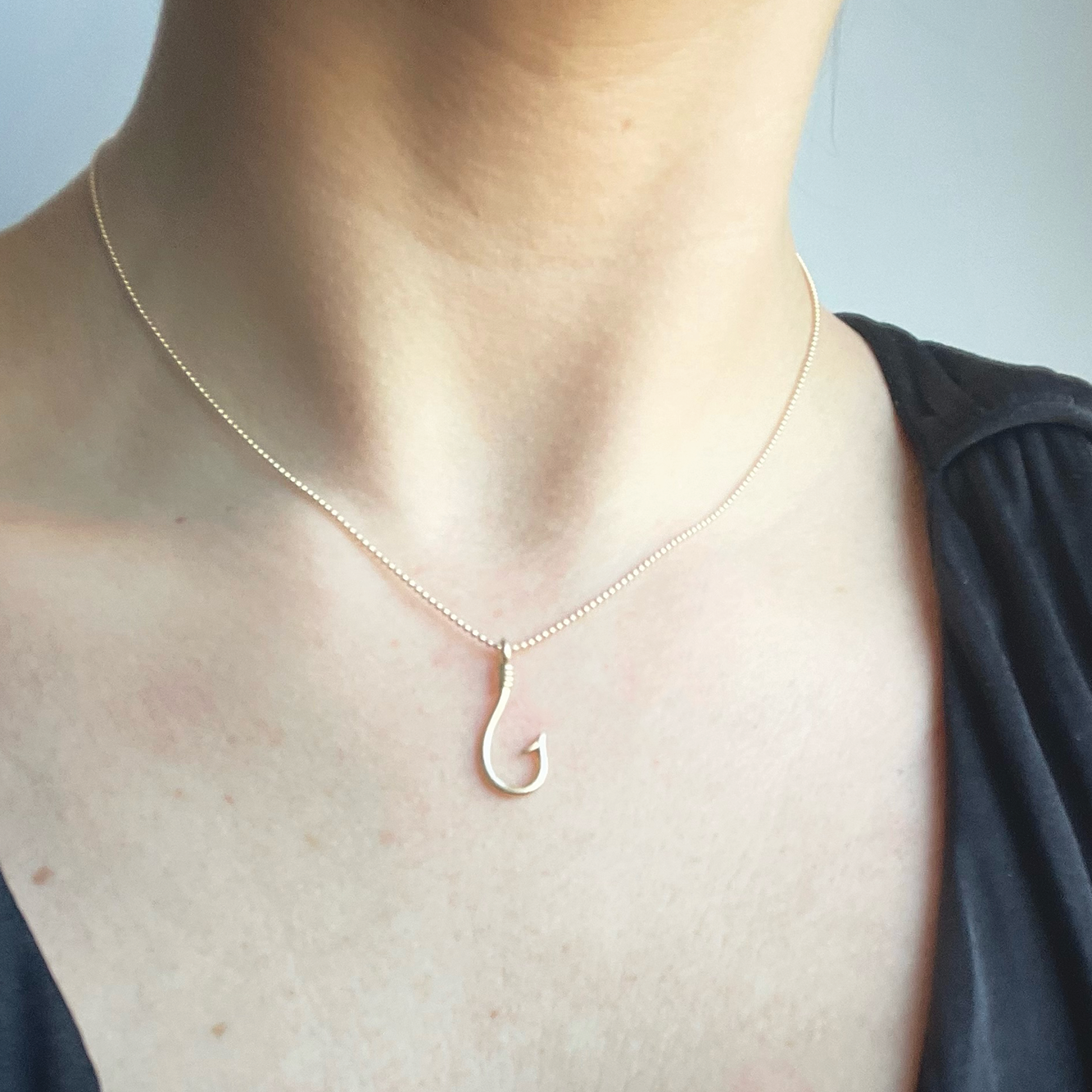 14K Charm- Fisherman's Hook