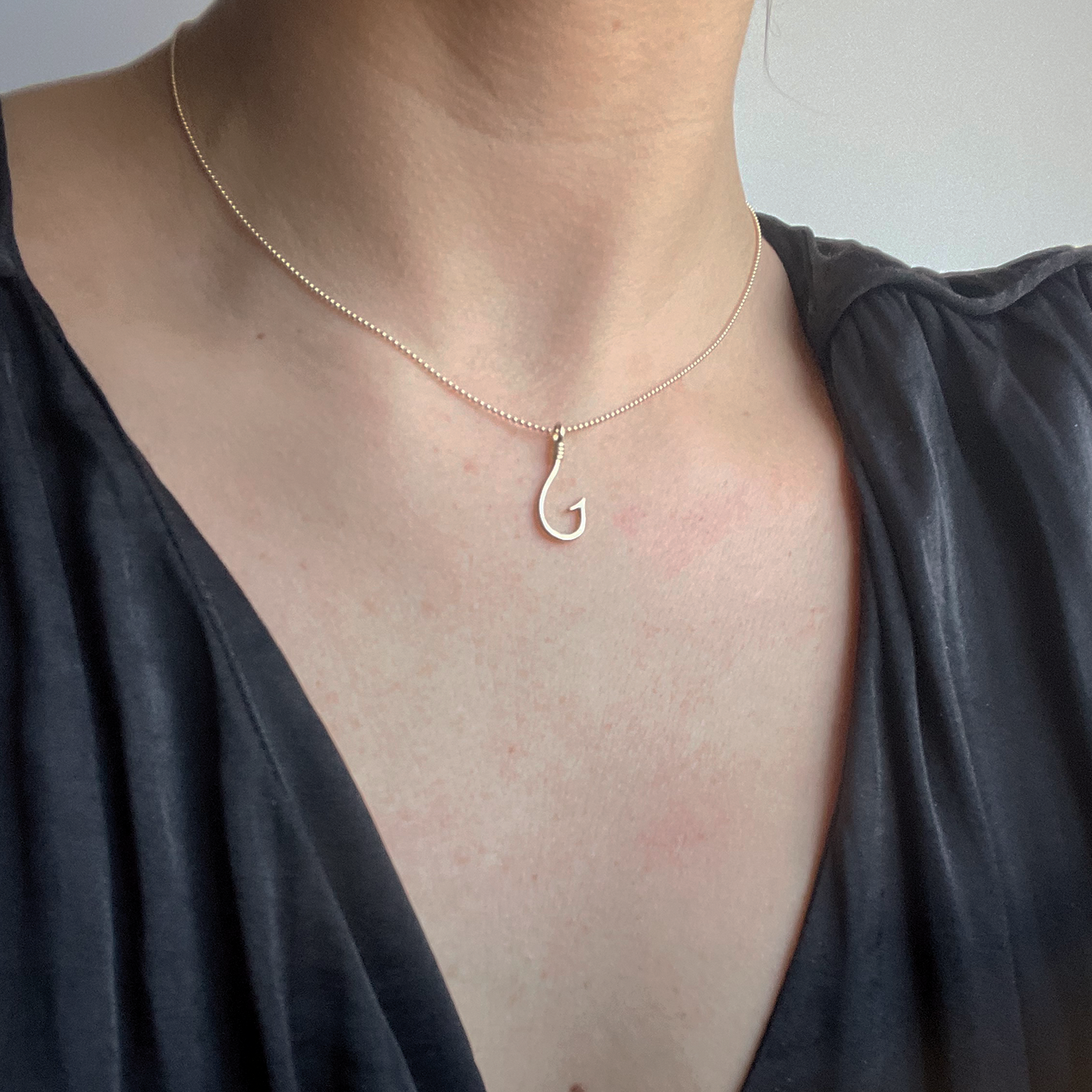 14K Charm- Fisherman's Hook