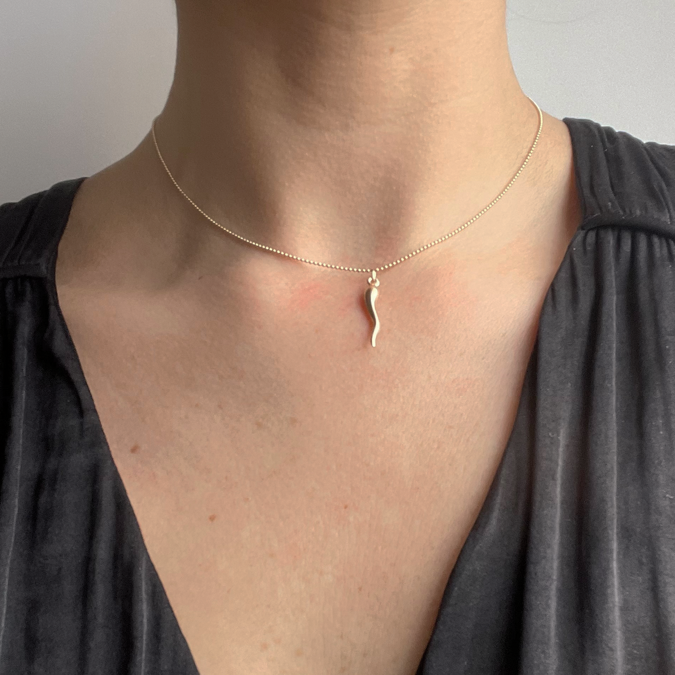 14K Charm- Italian Horn