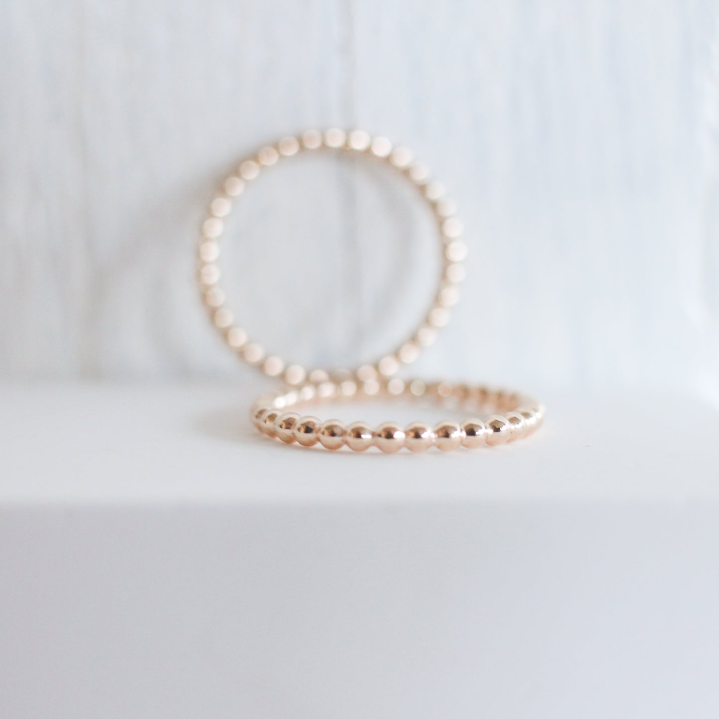 Medium Beaded Stackable Ring