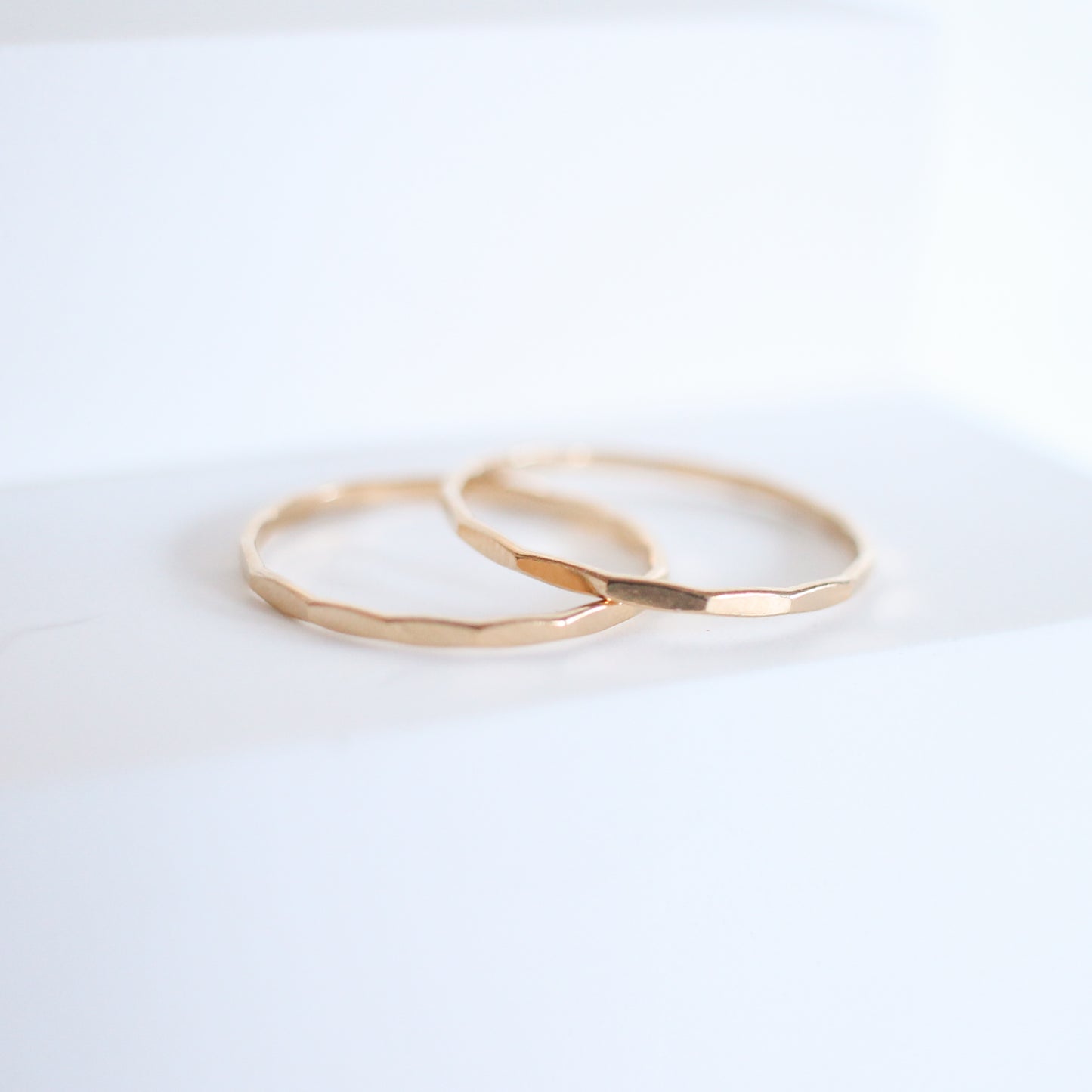 Thin Hammered Stackable Ring