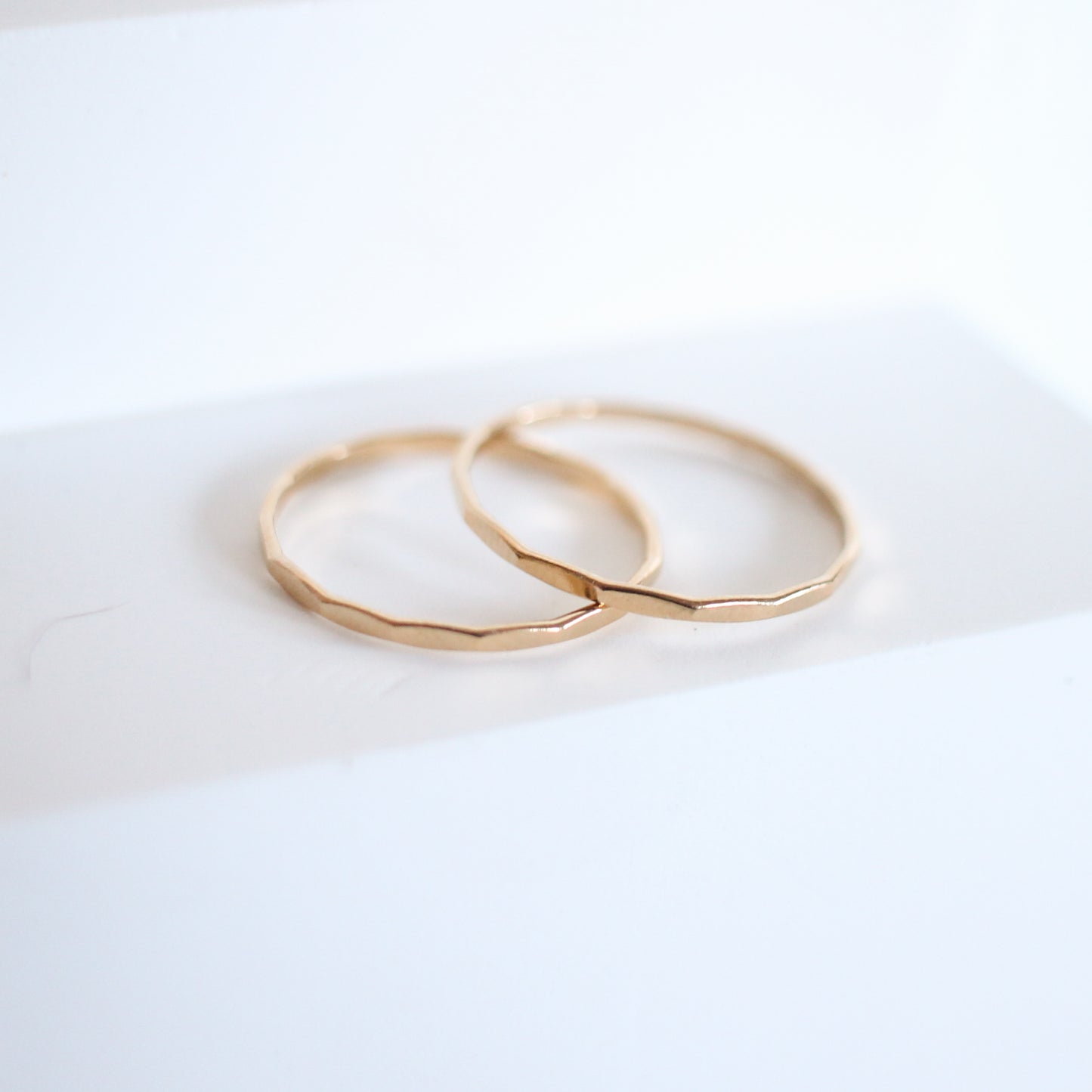 Thin Hammered Stackable Ring