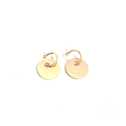 Modern Tribal Hoop Earrings Gold