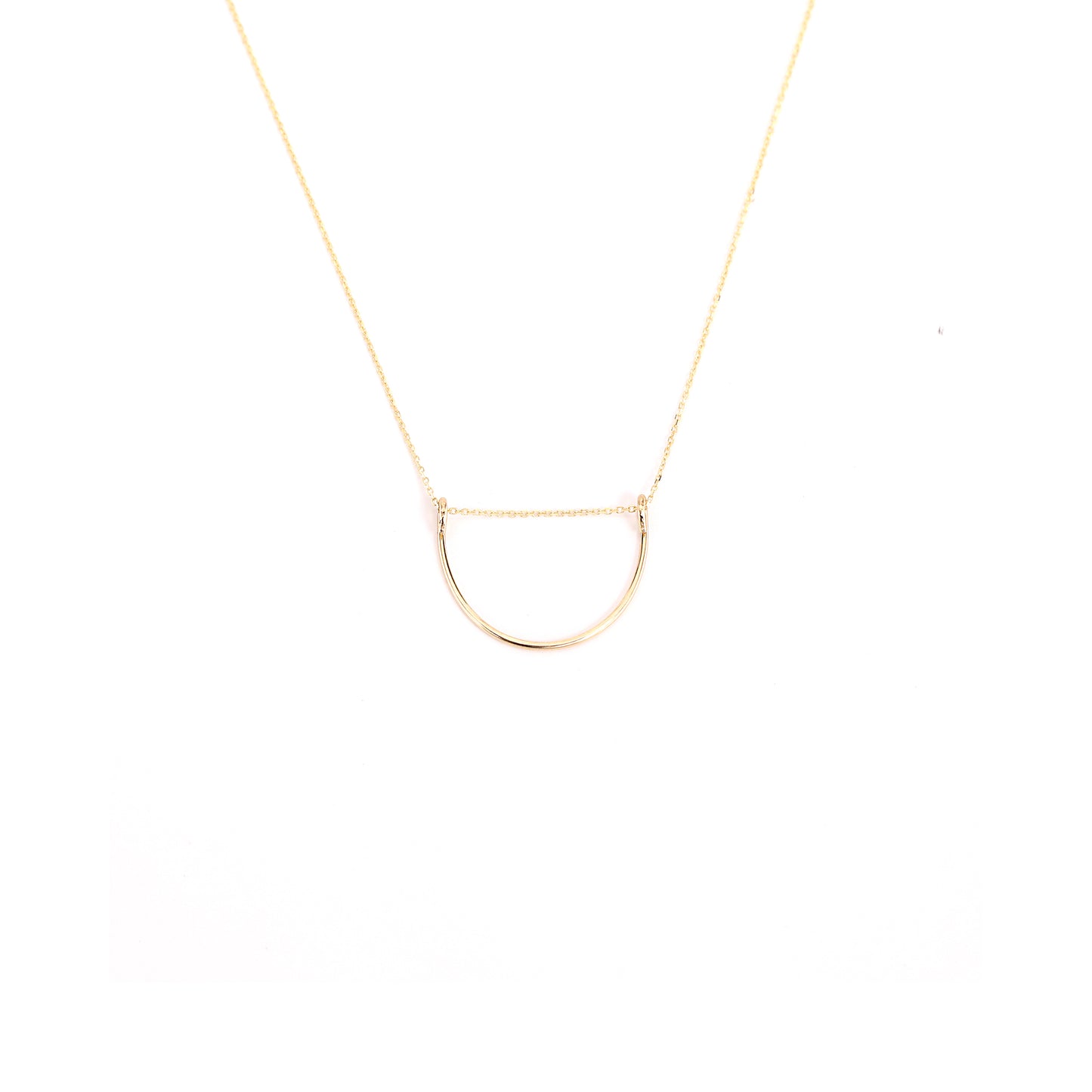 14k Curved Gold Necklace