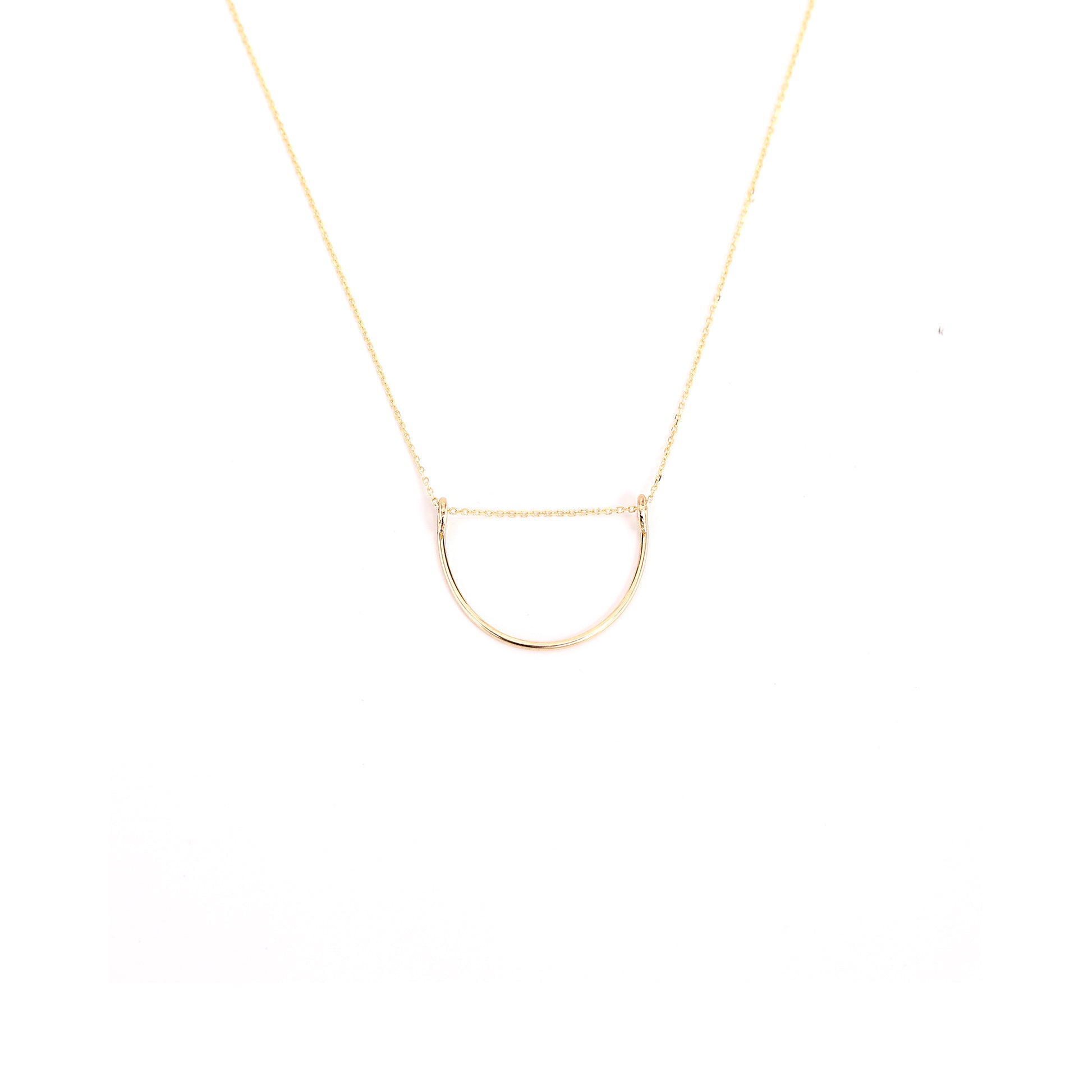 14k Curved Gold Necklace