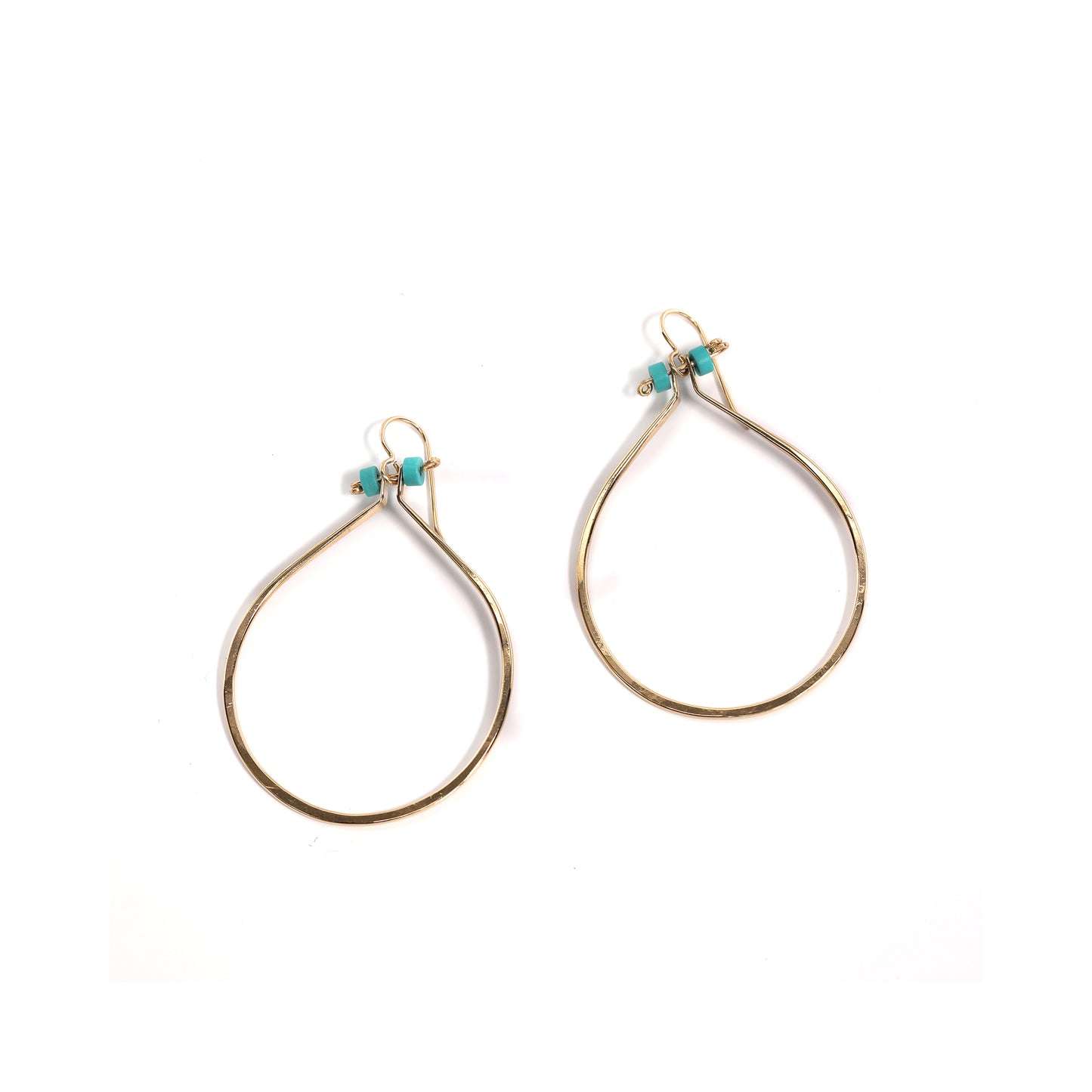Gold Turquoise Teardrop Earrings