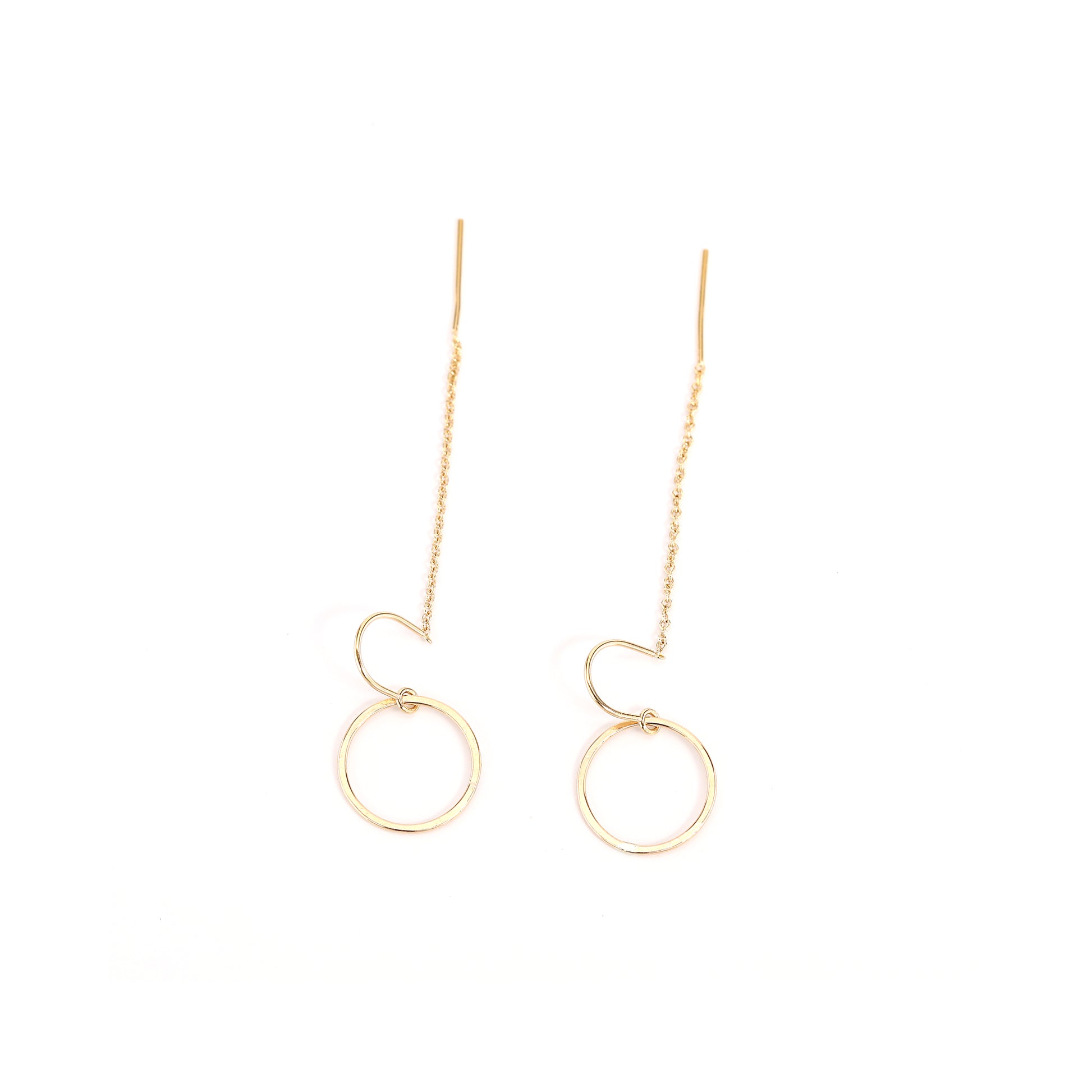 Delicate Gold Circle Threader
